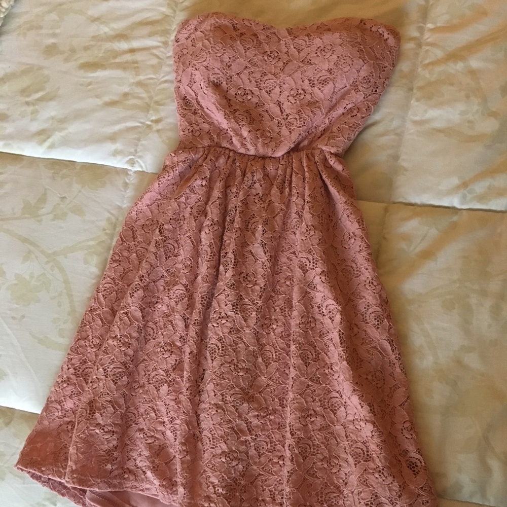 Wet seal pink flower crochet style dress